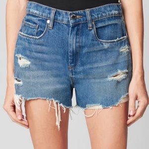 Blank NYC the Barrow vintage high rise distressed denim shorts size 28